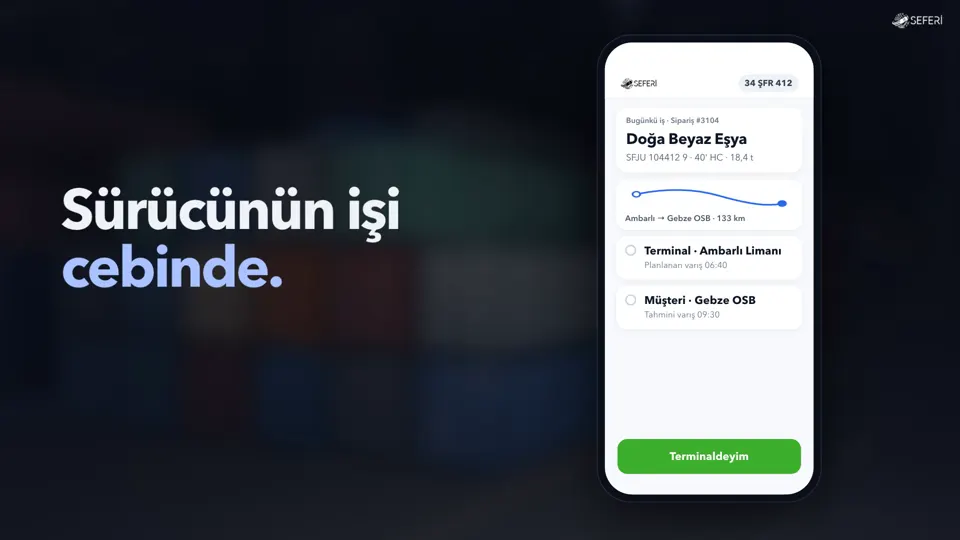 Terminal ve müşteri durakları uygulamada